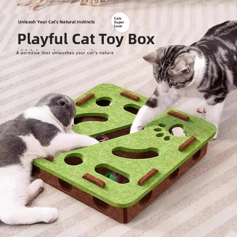 Felt Puzzle Cat Box